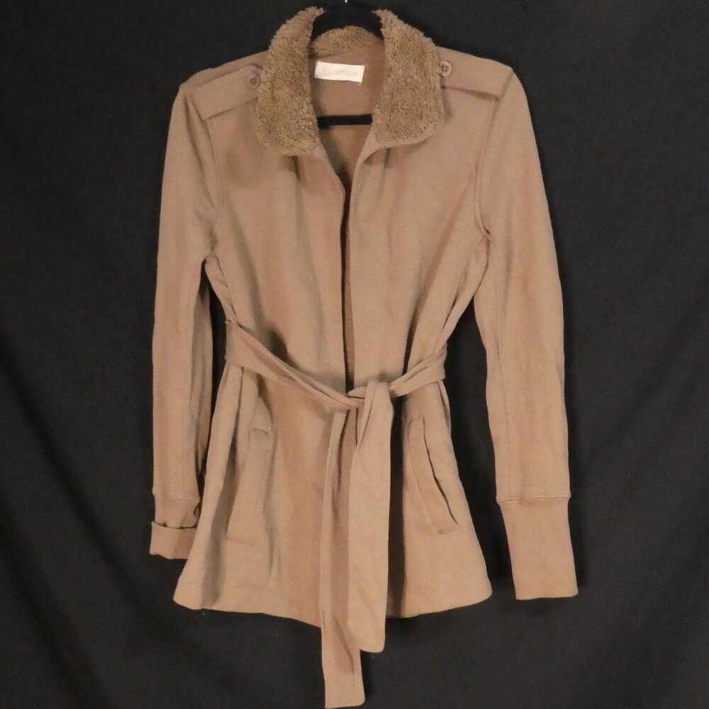 NEVADA | medium (8-10, 10) | Brown Belted Trench Coat Sweatshirt Material | NWOT